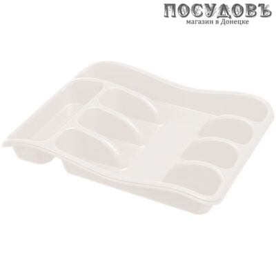 Violet 4627072588968 лоток для столовых приборов, 5 секции, 330×258×54 мм, полипропилен, цвет белый