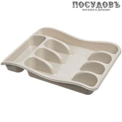 Violet 4627106338774 лоток для столовых приборов, 5 секции, 330×258×54 мм, полипропилен, цвет латте