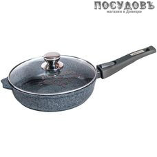 Мечта Premium Grey с030901 сковорода с крышкой Ø300 мм, алюминий литой, гранитное покрытие Greblon, съемная ручка
