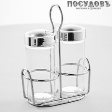 Webber BE-0026 солонка, перечница, подставка, 100×50×145 мм, 80 мл, Россия, в упаковке 3 пр.