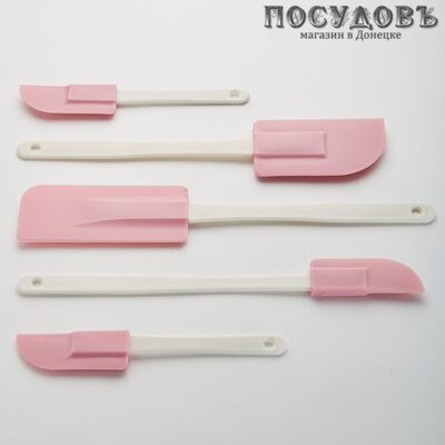 Webber BE-0362, лопатки кондитерские в наборе из гибкого пластика, Россия, на блистере 5 пр.