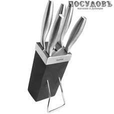 Alpenkok AK-2100 ножи в наборе (5 ножей; подставка), сталь нержавеющая, 6 пр.