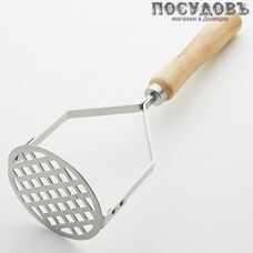 Webber Ностальжи BE-1498, картофелемялка, 240×80 мм, сталь нержавеющая, деревянная ручка