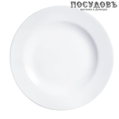 Luminarc Evolution Peps 63373 тарелка обеденная, стекло упрочненное, цвет белый, Ø255 мм, Франция 1 шт.