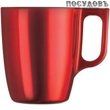 Luminarc Flashy Breakfast J1121 кружка, 250 мл, стекло упрочненное, красный металлик, Франция