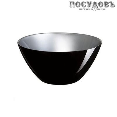 Luminarc Flashy Breakfast P2238 салатник, стекло упрочненное, цвет черный, Ø130 мм, 500 мл, Франция 1 шт.