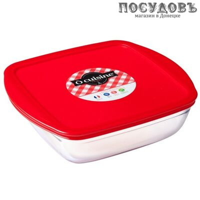 Pyrex 211PC00/1046 блюдо для запекания с крышкой, стекло жаропрочное, 200×170×55 мм, 1000 мл