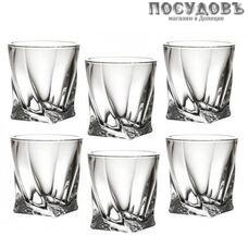 Crystalex Bohemia Quadro 9K7/2K936/0/99A44/340-669, стакан низкий 340 мл, стекло, в упаковке 6 шт.