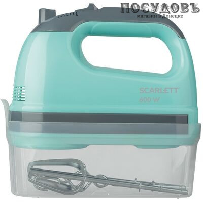 Scarlett SC-HM40S11 миксер ручной, 600 Вт, 6 скоростей, цвет мятный