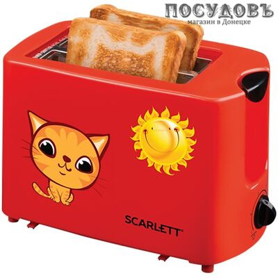 Scarlett SC-TM11010 тостер на 2 шт, 750 Вт, цвет красный