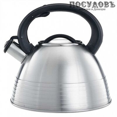 Alpenkok AK-532 чайник со свистком, 3,0 л, сталь нержавеющая, капсульное дно, цвет сатин