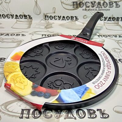 Agness Funny Zoo 932-010 сковорода с секциями Ø265, алюминий литой, антипригарное покрытие