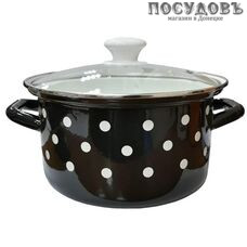 КМК 92315-533/4.02 кастрюля с крышкой, черный, сталь эмалированная, 1,9 л мм, 2 пр.