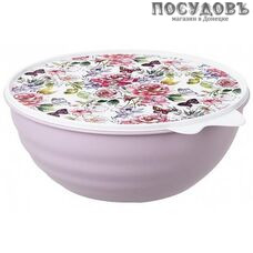 Phibo Wave 4312967 миска с крышкой, полипропилен, 3,7 л, Ø275×105 мм, розовый