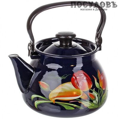КМК 42115-123/6-У4 Грациозный чайник, 3,0 л, сталь эмалированная, бостон