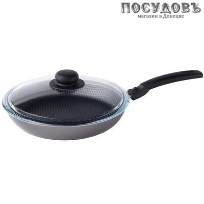 Scovo Dicsovery СД-027 сковорода с крышкой Ø220×40 мм, алюминий штампованный, антипригарное покрытие