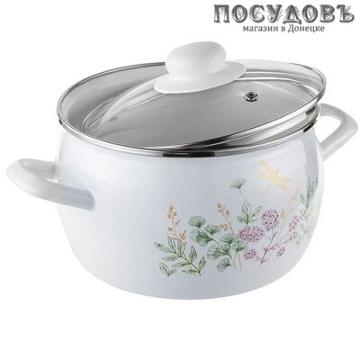 HITT Verde С-4213САП2/4ДТ кастрюля с крышкой 3,5 л, сталь эмалированная