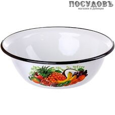 КМК Эквадор 40304-072/5 миска, сталь эмалированная, 1,0 л, белый с рисунком