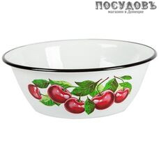 КМК Вишневый сад 40304-142/5 миска, сталь эмалированная, 4,0 л, белый с рисунком