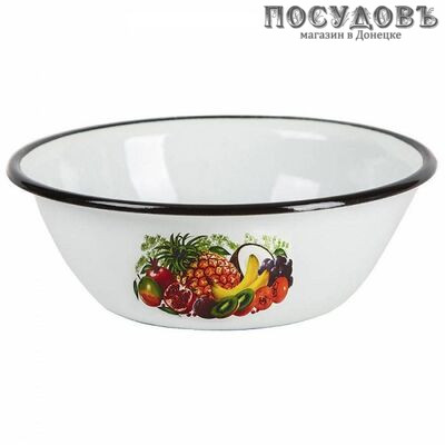 КМК Эквадор 40304-142/5 миска, сталь эмалированная, 4,0 л, белый с рисунком