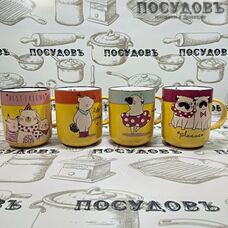 КНР 3230 кружка 340 мл, керамика, желтый с рисунком 1 шт.