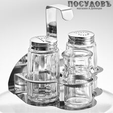 Webber BE-0092 набор для специй, стекло, хромированый металл, в упаковке 4 пр.