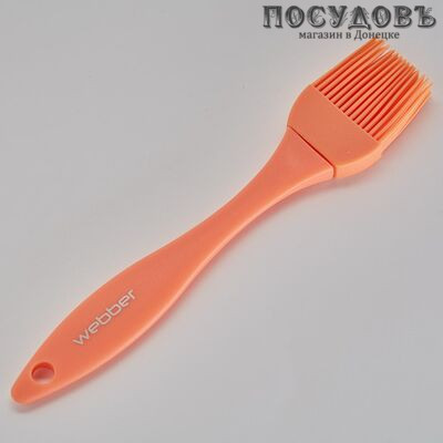 Webber ВЕ-1440S, кисточка, 210×40 мм, силикон, ручка пластиковая, цвет персиковый, Россия 1 шт.
