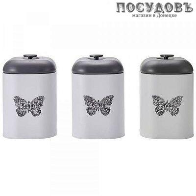 Backman DIANA BM-0807 банки для сыпучих в наборе, сталь, в подарочной упаковке 3 шт.