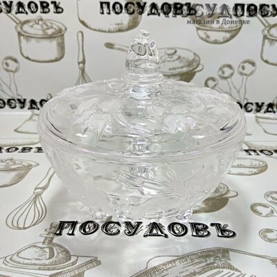 КНР TZ-155 конфетница с крышкой, стекло, Ø160×155 мм