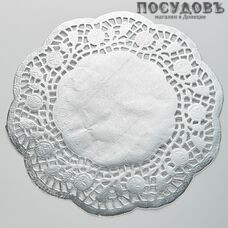 Webber BE-0366 салфетка кондитерская, бумага жиростойкая Ø240 мм, цвет серебро, 8 шт.