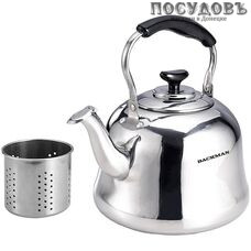 Backman BM-0714 чайник заварочный с фильтром, сталь нержавеющая, 1500 мл