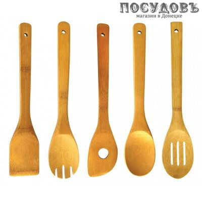 KING Hoff KH-1361, набор кухонных принадлежностей, 305×60 мм, бамбук без упаковки 5 пр.
