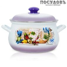 Эстет Прованс ЭТ-71505 кастрюля с крышкой, сталь эмалированная, 3,0 л, Ø210×120 мм, 2 пр.