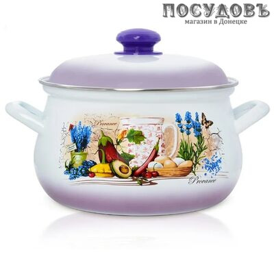 Эстет Прованс ЭТ-71505 кастрюля с крышкой, сталь эмалированная, 3,0 л, Ø210×120 мм, 2 пр.