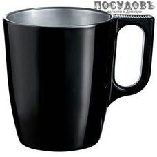 Luminarc Flashy Breakfast P2244 кружка, 250 мл, стекло упрочненное, черный, Франция