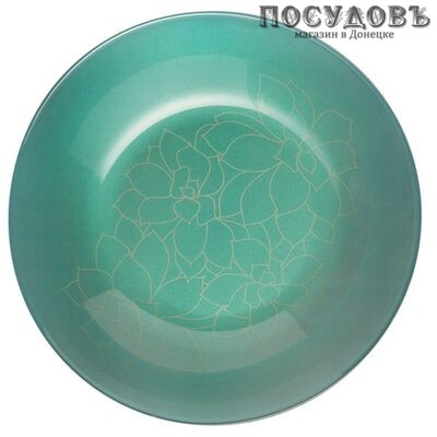 Luminarc Fleurs De Bach L8284 тарелка глубокая, стекло упрочненное, цвет зеленый, Ø200 мм, Франция 1 шт.