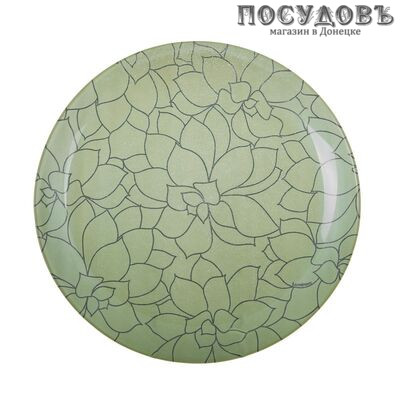 Luminarc Fleurs De Bach L8283 тарелка десертная, стекло упрочненное, цвет зеленый, Ø205 мм, Франция 1 шт.