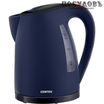 Centek CT-0026 Blue электрочайник, 2200 Вт, 1700 мл, пластик, цвет синий, гарантия 1 год