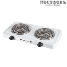 WillMark HS-210TW плита электрическая, 2-конфорочная, 2000 Вт, эмалированное покрытие, цвет белый