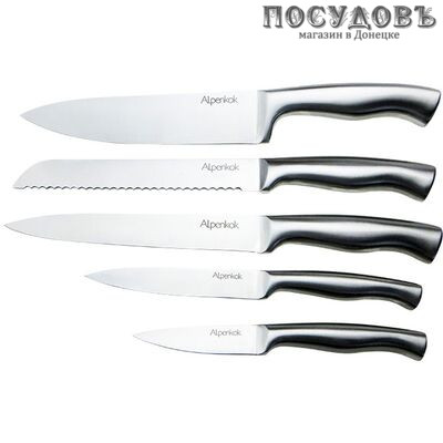 Alpenkok AK-2087 ножи в наборе (5 ножей; подставка), сталь нержавеющая, 6 пр.