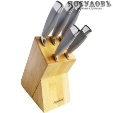 Alpenkok AK-2102 ножи в наборе (5 ножей; подставка), сталь нержавеющая, 6 пр.