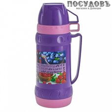 Alpenkok AK-10007S термос с крышкой-стаканом, колба стеклянная 1000 мл, цвет фиолетовый