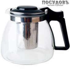Alpenkok AK-5514/25A чайник заварочный с фильтром, стекло термостойкое, 900 мл, цвет черный