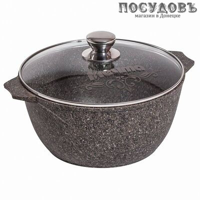 Мечта Premium Mokko 46902 кастрюля с крышкой 6,0 л, алюминий литой, гранитное покрытие Greblon 4 слоя