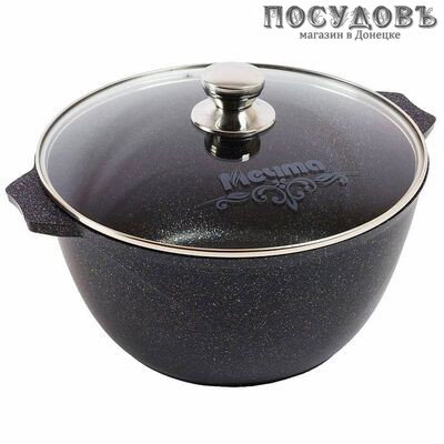 Мечта Гранит Star 46803 кастрюля с крышкой 6,0 л, алюминий литой, гранитное покрытие Greblon 4 слоя