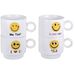 Коралл Yellow smiley 5096 кружки в наборе, 200 мл, фарфор, 4 кружки и подставка, в упаковке 5 пр.