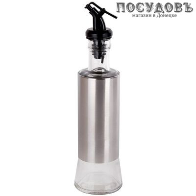 Коралл 4949 бутылка с дозатором, сталь нержавеющая, стекло, 265×65×65 мм