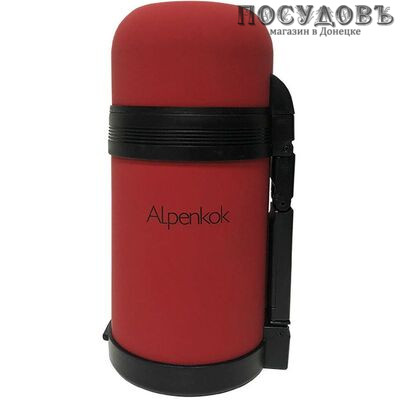 Alpenkok AK-08001M термос, колба сталь нержавеющая 800 мл, покрытие soft touch, цвет красный