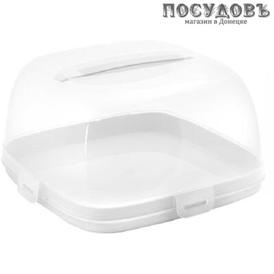 М-пластика М1121 тортница с крышкой, полипропилен, цвет белый, 150×280×280 мм
