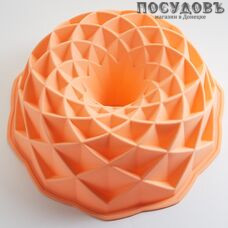 Alpenkok Паутинка АК-6211S круглая форма для выпечки кекса, силикон, Ø230×85 мм, цвет персиковый